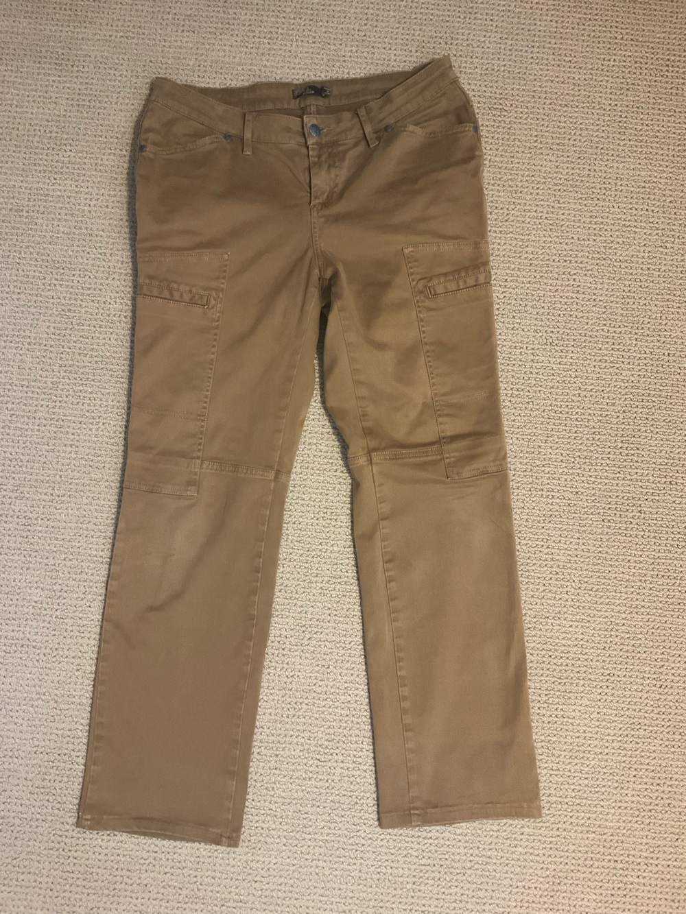 prAna Straight-Leg Cargo Jeans in Tan Brown Size 6